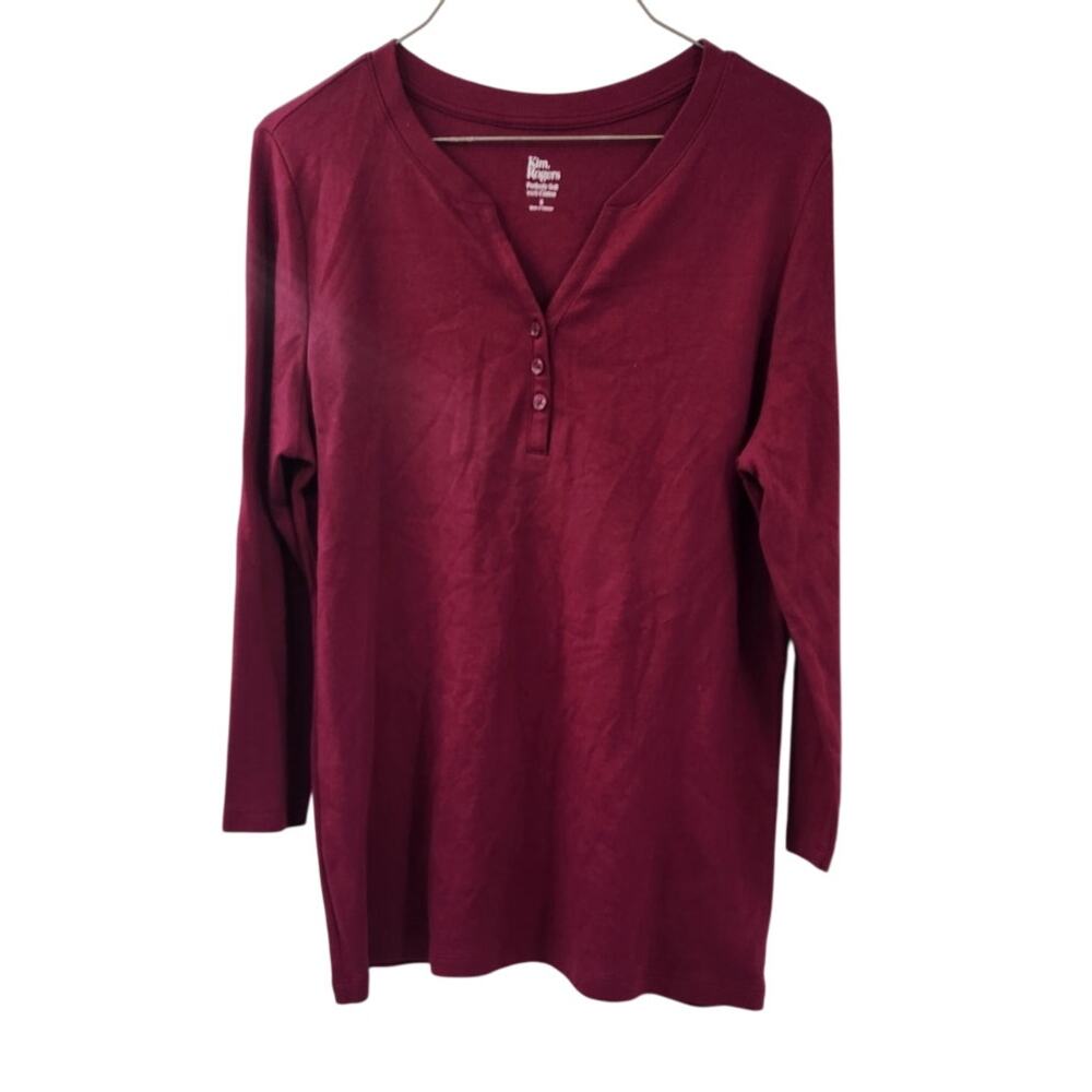Kim Rogers Red Burgundy Top Womens Size Small S